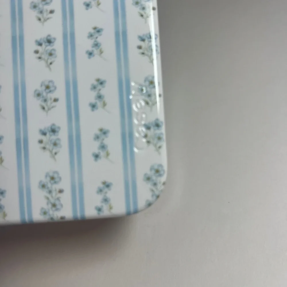 Casely Blue Floral Striped‎ MagSafe iPhone Case Cottagecore Coquette Blue White
